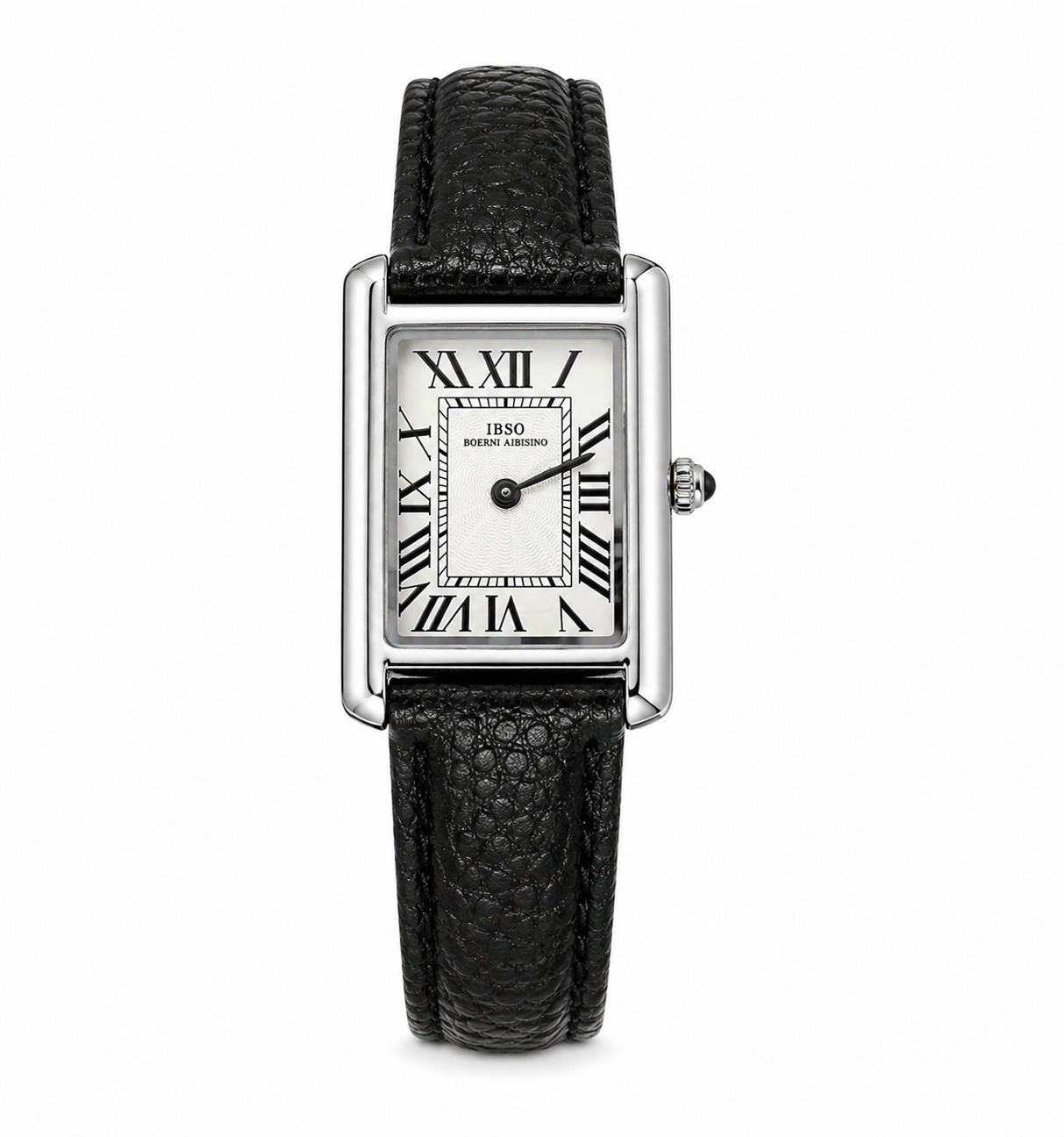 IBSO Rectangular Roman Numeral Leather Watch