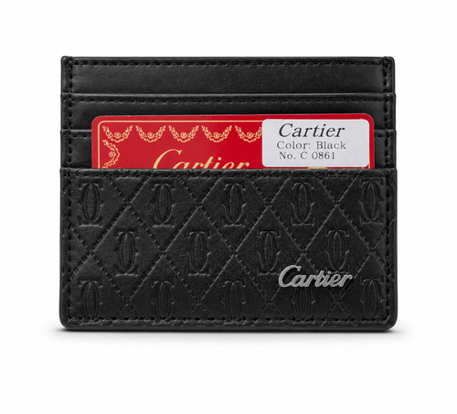 Cartier Embossed Leather Card Holder