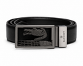 Lacoste Premium Leather Belt – Crocodile Gunmetal Buckle