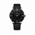 IBSO Black Dial Leather Strap Watch