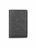 Luxury Embossed Leather Card Holder Wallet – Black