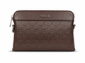 Premium Brown Monogram Leather Clutch Bag