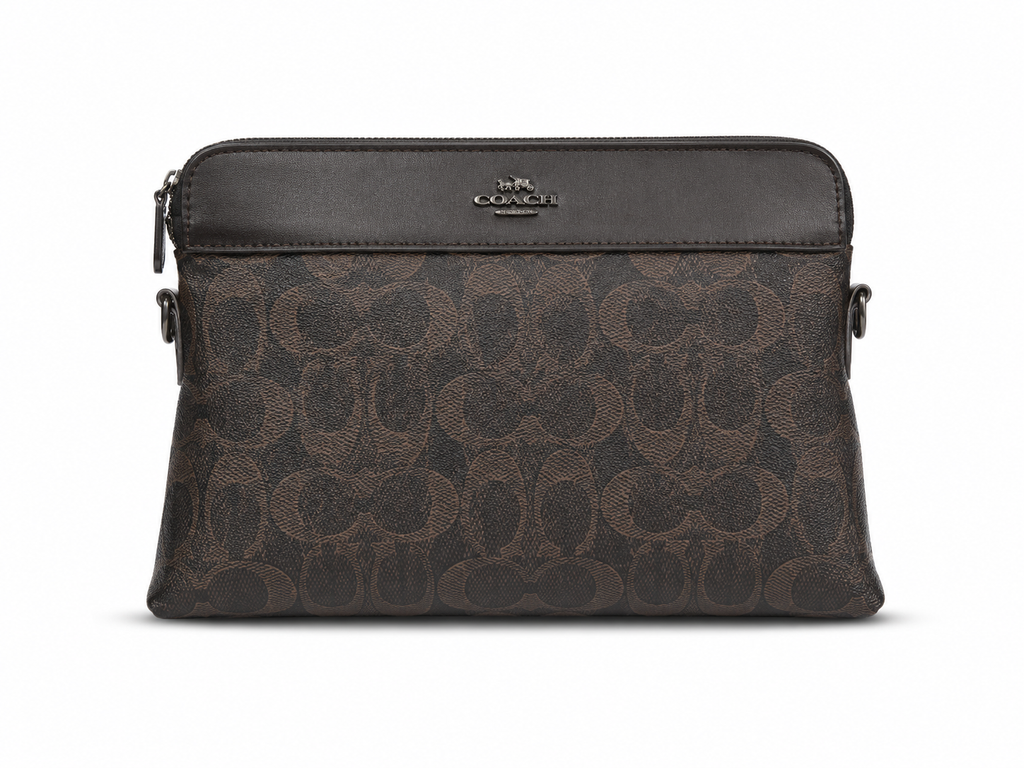 Premium Monogram Leather Clutch Bag