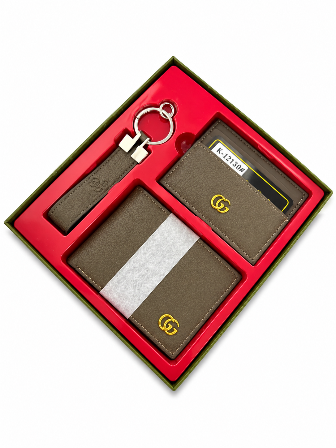 Gucci Style Gift Set – Wallet, Card Holder & Keychain