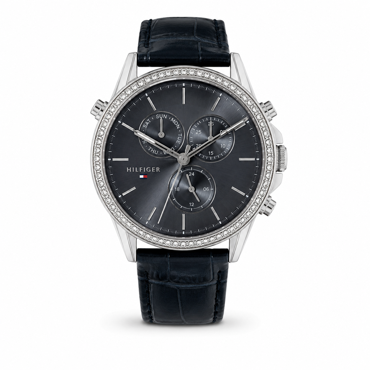 Tommy Hilfiger Crystal Bezel Multifunction Watch